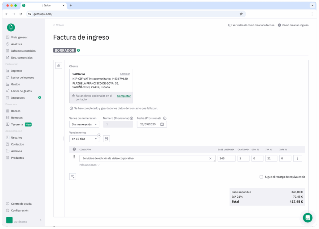 Quipu programa con verifactu