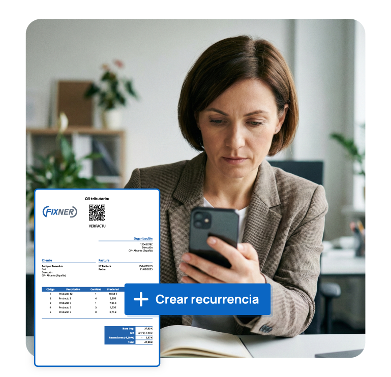 La facturación masiva o recapitulativa y recurrente de Fixner elimina las tareas repetitivas de tu administración