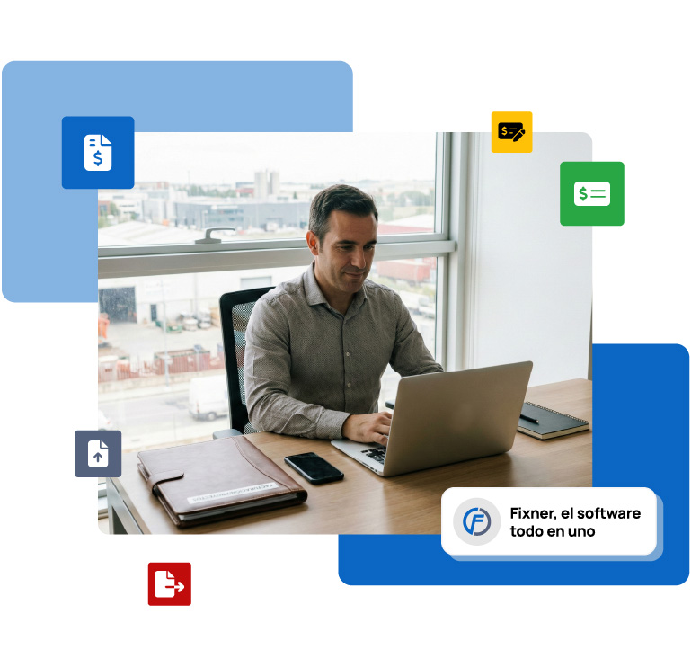 Software de facturación integral para pymes de servicios fixner Profesional en ordenador usando Fixner, un software de facturación integral para pymes y empresas de servicios